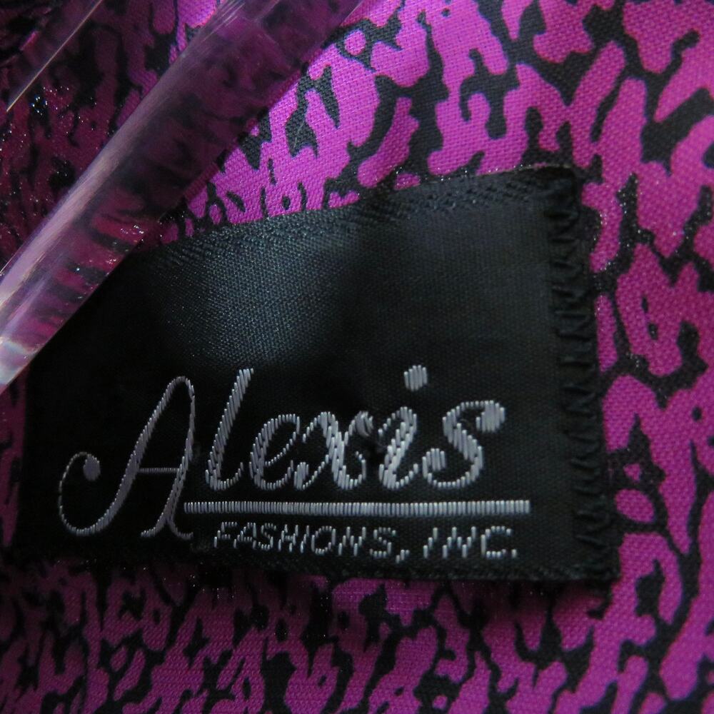 Alexis 1970s Vintage Blouse Purple Pleated Pussybow Neck Tie Blouse Small - Picture 5 of 5
